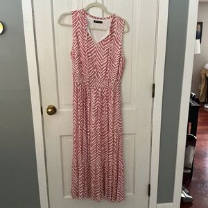 PrettyGarden sleeveless dress pink and white. Medium